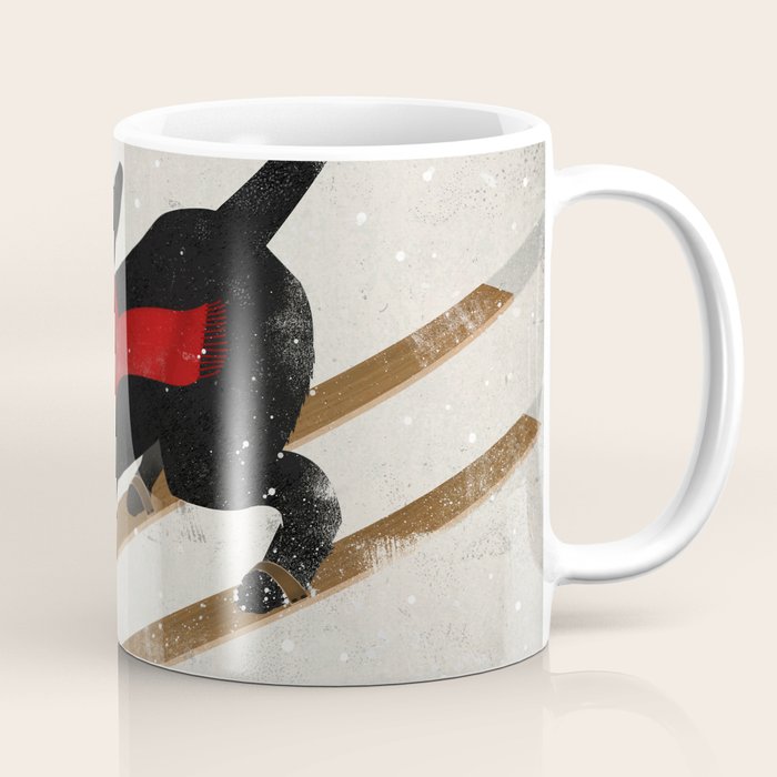 Black Dog Labrador Ski Mountain Coffee Mug Gallery Image 1