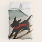 Black Dog Labrador Ski Mountain Duvet Cover Gallery Image 6