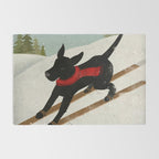 Black Dog Labrador Ski Mountain Rug Gallery Image 2