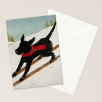 Black Dog Labrador Ski Mountain Stationery Card Gallery Image 2