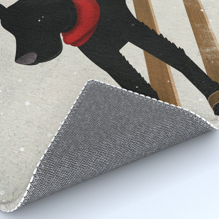 Black Dog Labrador Ski Mountain Rug Gallery Image 4