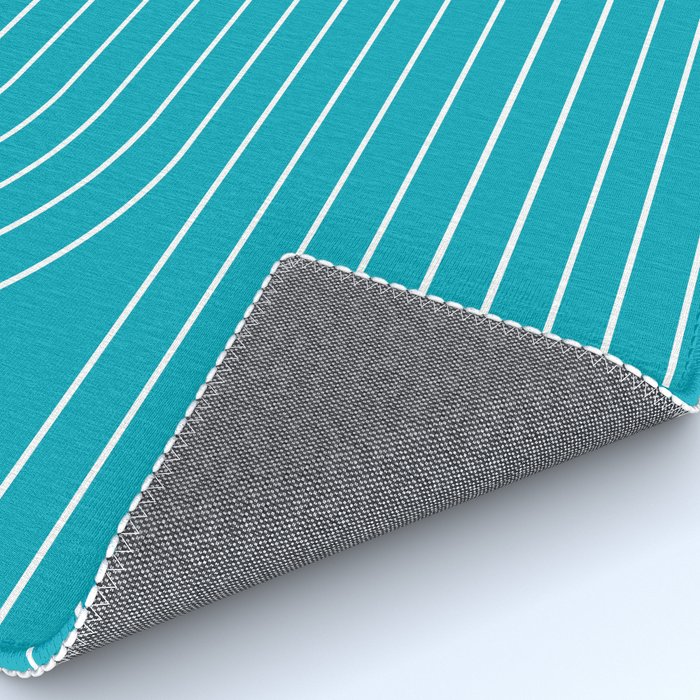 Minimal Line Curvature XV Bright Aqua Mid Century Modern Arch Abstract Rug Gallery Image 4