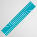 Minimal Line Curvature XV Bright Aqua Mid Century Modern Arch Abstract Table Runner Gallery Image 3