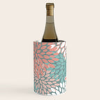 Festive, Floral Prints, Teal and Coral Wine Chiller Gallery Image 2