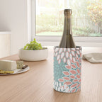 Festive, Floral Prints, Teal and Coral Wine Chiller Gallery Image 4