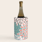 Festive, Floral Prints, Teal and Coral Wine Chiller Gallery Image 1