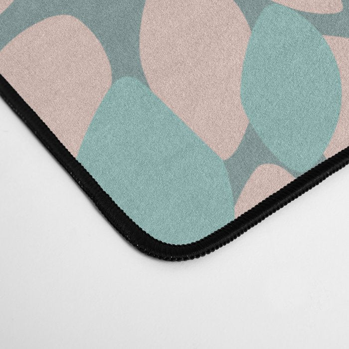 Festive, Floral Prints, Teal and Coral Desk Mat Gallery Image 4