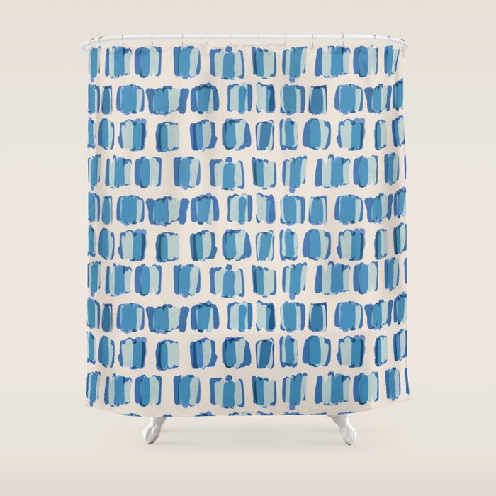 Parisian Bakery Blue  Shower Curtain Gallery Image 1