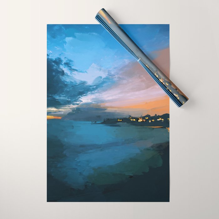 Laguna Beach At Night Wrapping Paper Gallery Image 1