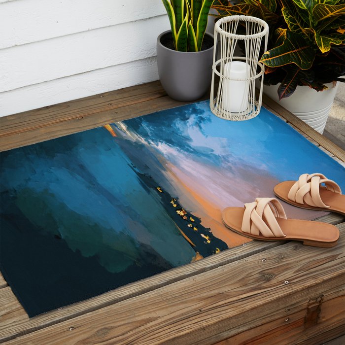 Laguna Beach At Night Outdoor Rug Gallery Image 2
