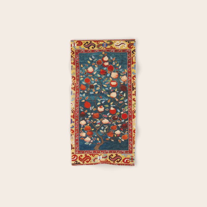 Pomegranate Tree Azerbaijan Rug Bath Towel Gallery Image 1