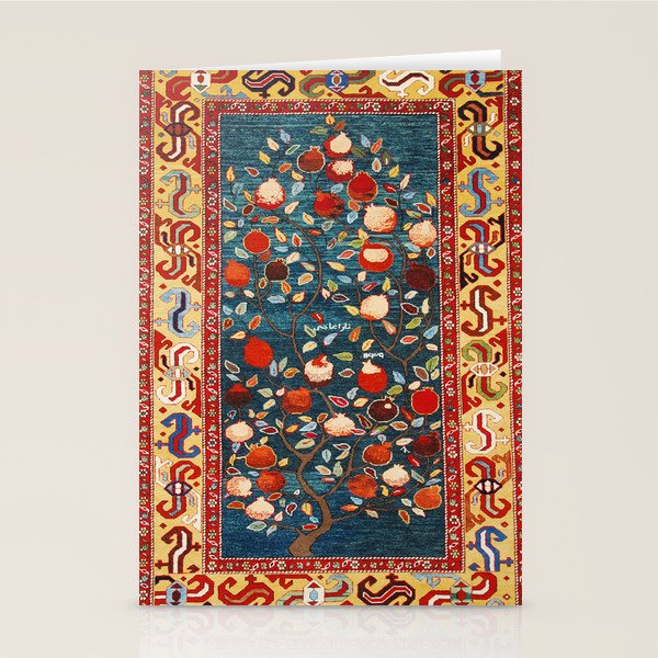 Pomegranate Tree Azerbaijan Rug Stationery Card Gallery Image 2