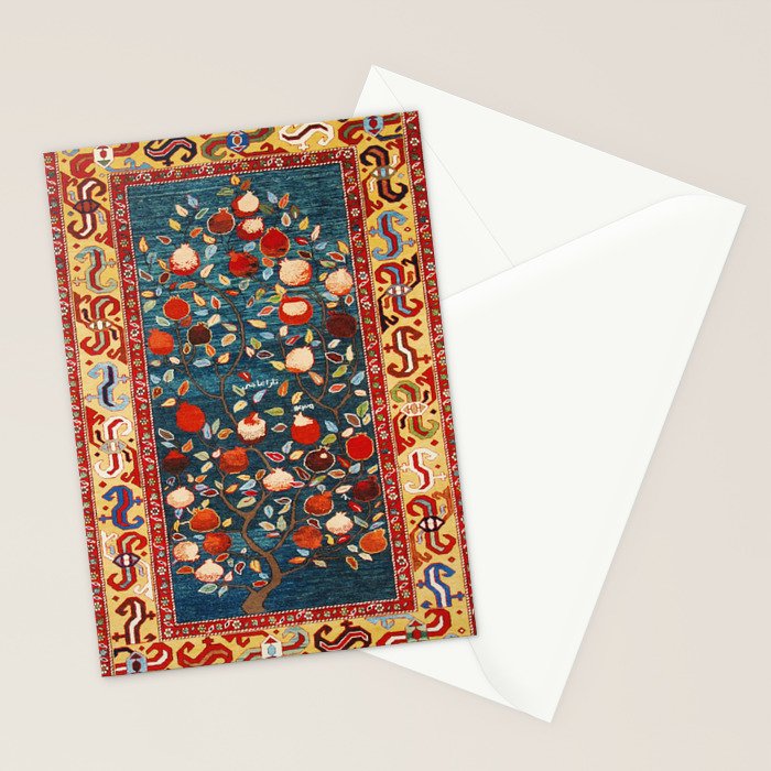 Pomegranate Tree Azerbaijan Rug Stationery Card Gallery Image 2