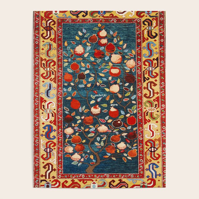 Pomegranate Tree Azerbaijan Rug Poster Gallery Image 1