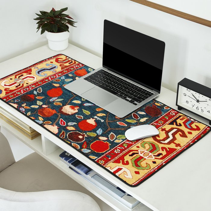 Pomegranate Tree Azerbaijan Rug Desk Mat Gallery Image 2