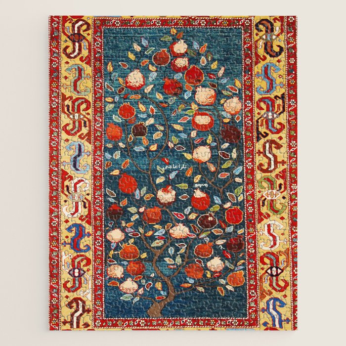 Pomegranate Tree Azerbaijan Rug Jigsaw Puzzle Gallery Image 1