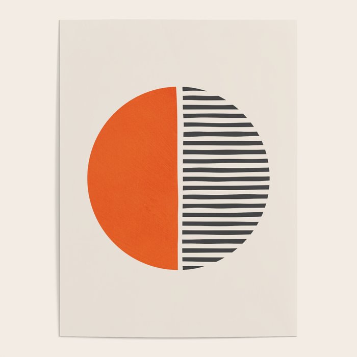 Bold Orange Circle Black Lines Poster Gallery Image 4