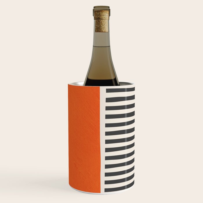 Bold Orange Circle Black Lines Wine Chiller Gallery Image 1