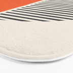 Bold Orange Circle Black Lines Bath Mat Gallery Image 3