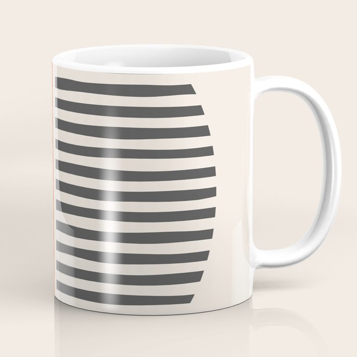Bold Orange Circle Black Lines Coffee Mug Gallery Image 1