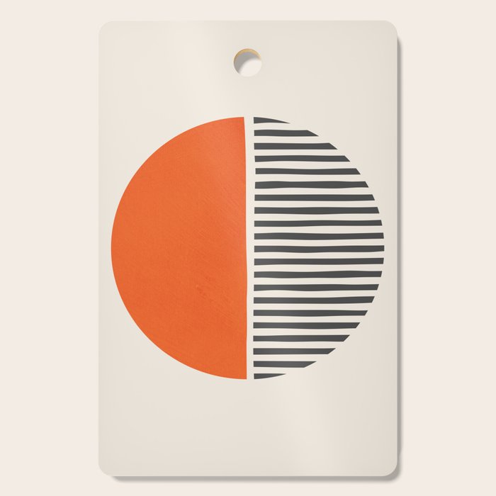 Bold Orange Circle Black Lines Cutting Board Gallery Image 1