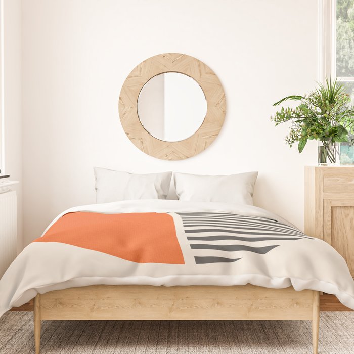 Bold Orange Circle Black Lines Duvet Cover Gallery Image 3