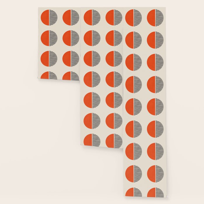Bold Orange Circle Black Lines Wallpaper Gallery Image 3