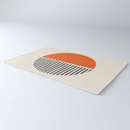 Bold Orange Circle Black Lines Rug Gallery Image 3