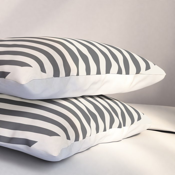 Bold Orange Circle Black Lines Pillow Sham Gallery Image 3