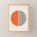Bold Orange Circle Black Lines Mini Art Print Gallery Image 1