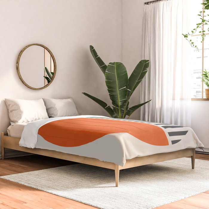 Bold Orange Circle Black Lines Comforter Gallery Image 2