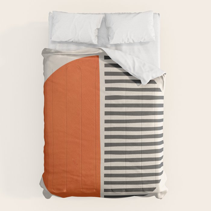 Bold Orange Circle Black Lines Comforter Gallery Image 6