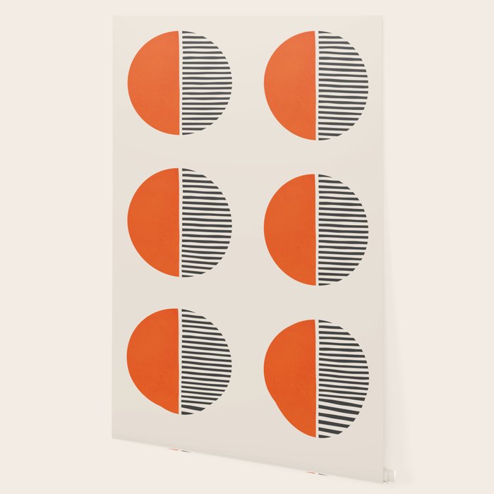 Bold Orange Circle Black Lines Wallpaper Gallery Image 2