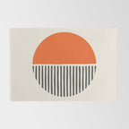 Bold Orange Circle Black Lines Rug Gallery Image 2