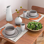 Bold Orange Circle Black Lines Placemat Gallery Image 2