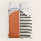 Bold Orange Circle Black Lines Duvet Cover Gallery Image 6