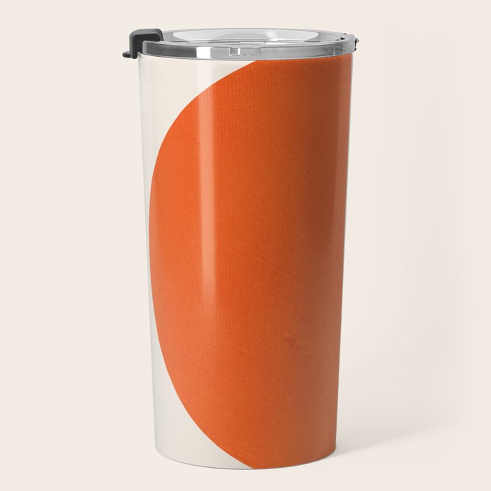 Bold Orange Circle Black Lines Travel Mug Gallery Image 3