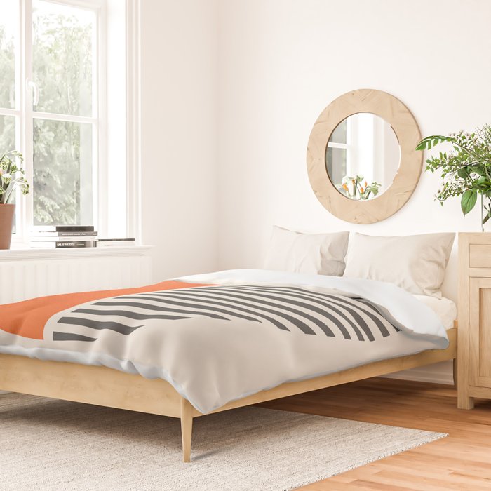 Bold Orange Circle Black Lines Duvet Cover Gallery Image 2