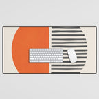 Bold Orange Circle Black Lines Desk Mat Gallery Image 1