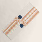 Mid Century Modern Geometric 195 in Navy Blue Orange Yoga Mat Gallery Image 1