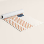 Mid Century Modern Geometric 195 in Navy Blue Orange Yoga Mat Gallery Image 2