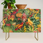 Midnight Jungle Parrots Tropical Paradise Credenza Gallery Image 1