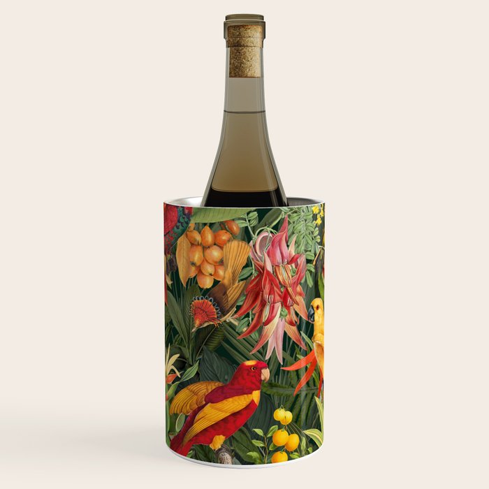 Midnight Jungle Parrots Tropical Paradise Wine Chiller Gallery Image 1