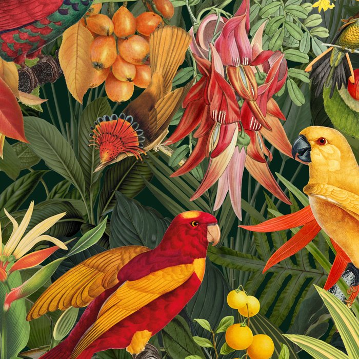Midnight Jungle Parrots Tropical Paradise Coffee Mug Gallery Image 2