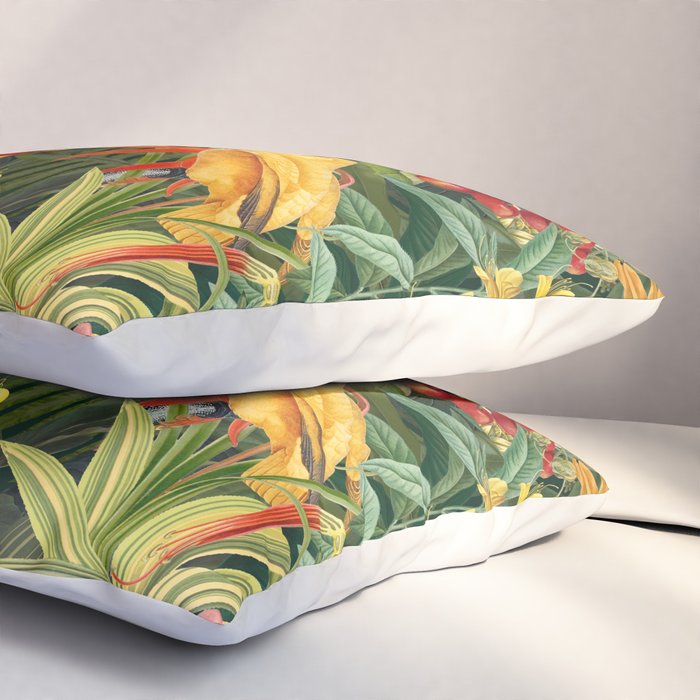 Midnight Jungle Parrots Tropical Paradise Pillow Sham Gallery Image 3