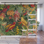 Midnight Jungle Parrots Tropical Paradise Wall Mural Gallery Image 1