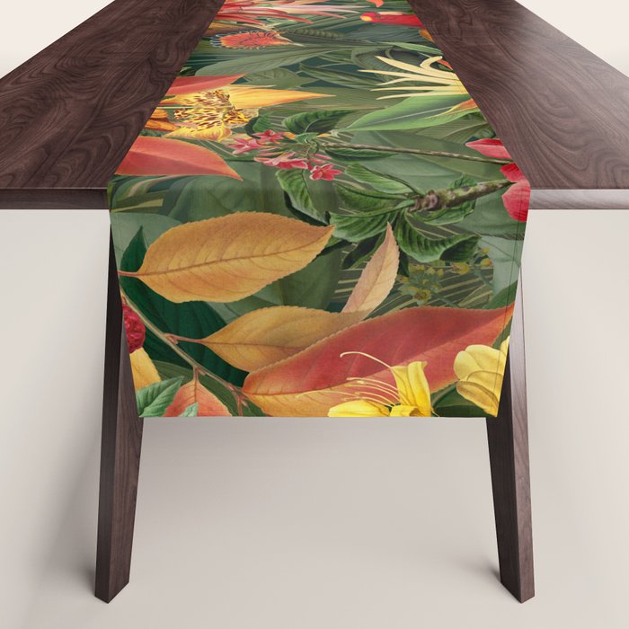 Midnight Jungle Parrots Tropical Paradise Table Runner Gallery Image 1