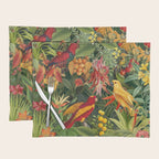 Midnight Jungle Parrots Tropical Paradise Placemat Gallery Image 1