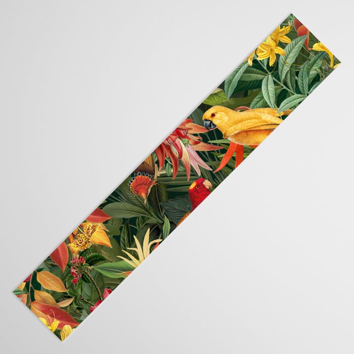 Midnight Jungle Parrots Tropical Paradise Table Runner Gallery Image 3