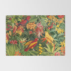 Midnight Jungle Parrots Tropical Paradise Rug Gallery Image 2